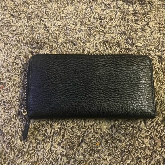 Coach Black Zip Around Wallet with Gold Zipper - Picture 2 of 3